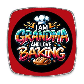 Ich bin Oma und backe gerne - Viereckiger Kühlschrankmagnet - Weiß - Vorne