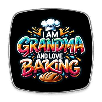 Ich bin Oma und backe gerne - Viereckiger Kühlschrankmagnet - Weiß - Vorne