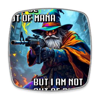 OutOfMana - Viereckiger Kühlschrankmagnet - Weiß - Vorne