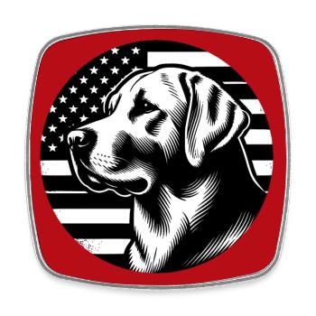 Labrador Golden Retriever Lab - Viereckiger Kühlschrankmagnet - Weiß - Vorne