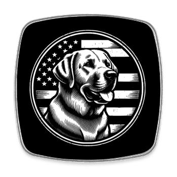 Labrador Golden Retriever Lab - Viereckiger Kühlschrankmagnet - Weiß - Vorne