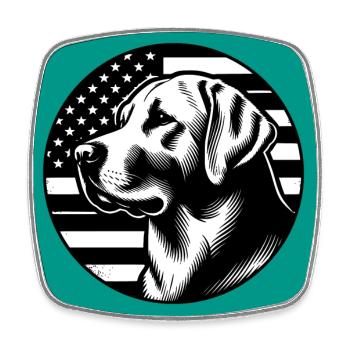Labrador Golden Retriever Lab - Viereckiger Kühlschrankmagnet - Weiß - Vorne
