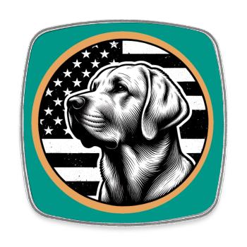 Labrador Golden Retriever Lab - Viereckiger Kühlschrankmagnet - Weiß - Vorne