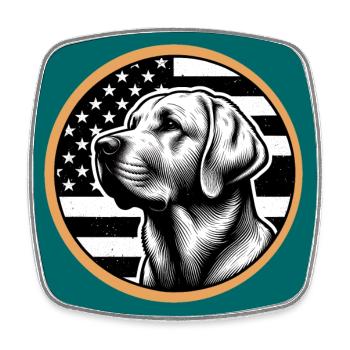 Labrador Golden Retriever Lab - Viereckiger Kühlschrankmagnet - Weiß - Vorne
