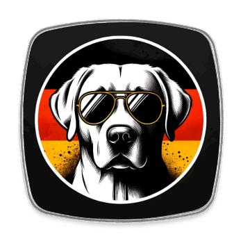 Labrador Retriever Lab mit Sonnenbrille - Viereckiger Kühlschrankmagnet - Weiß - Vorne