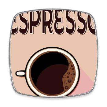 Espresso Café - Square fridge magnet - white - Front