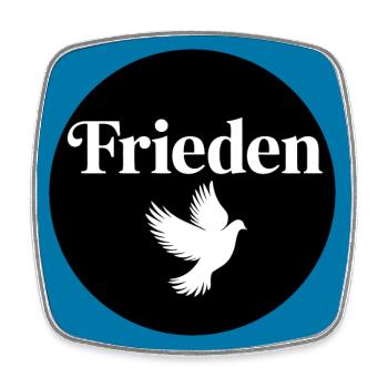 Einfach Frieden für alle - mit Friedenstaube - Viereckiger Kühlschrankmagnet - Weiß - Vorne