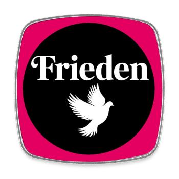 Einfach Frieden für alle - mit Friedenstaube - Viereckiger Kühlschrankmagnet - Weiß - Vorne
