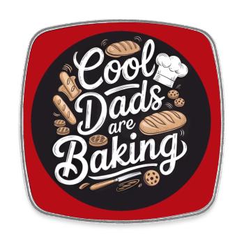 Coole Papas backen mein Papa ist Bäcker - Viereckiger Kühlschrankmagnet - Weiß - Vorne