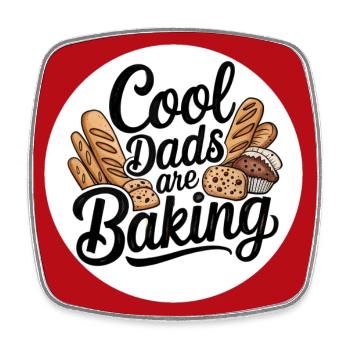 Coole Papas backen mein Papa ist Bäcker - Viereckiger Kühlschrankmagnet - Weiß - Vorne