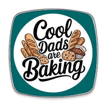 Coole Papas backen mein Papa ist Bäcker - Viereckiger Kühlschrankmagnet - Weiß - Vorne