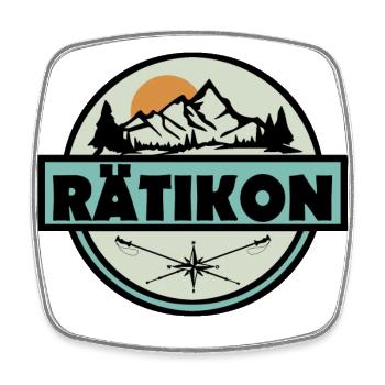 Rätikon - Viereckiger Kühlschrankmagnet - Weiß - Vorne
