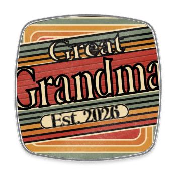 Urgroßmutter Est. 2026 – Retro-Geschenk für Uromas - Viereckiger Kühlschrankmagnet - Weiß - Vorne