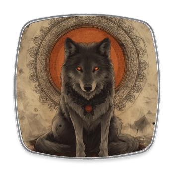 Esotericism Spirituality Mysticism Wolf - Square fridge magnet - white - Front