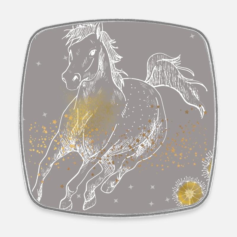 Cheval. - Magnet carré - blanc