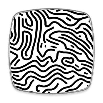 noir et blanc - lignes design - Magnet carré - blanc - Devant