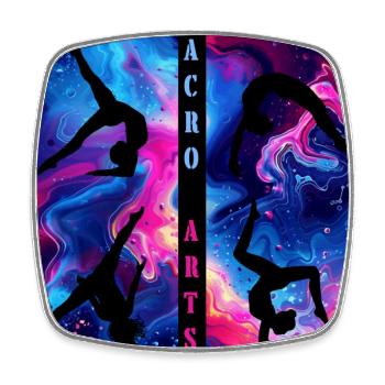 Acro Arts Black on Neon - Square fridge magnet - white - Front