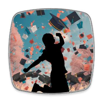 Graduates - finally graduation leap of joy - Square fridge magnet - white - Front
