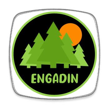 Engadin - Viereckiger Kühlschrankmagnet - Weiß - Vorne