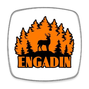 Engadin - Viereckiger Kühlschrankmagnet - Weiß - Vorne