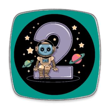 I'm 2 years second birthday astronaut - Square fridge magnet - white - Front