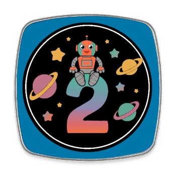 I'm 2 years second birthday astronaut - Square fridge magnet - white - Front