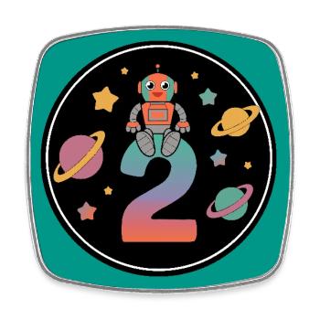 I'm 2 years second birthday astronaut - Square fridge magnet - white - Front