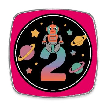 I'm 2 years second birthday astronaut - Square fridge magnet - white - Front