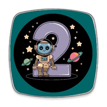 I'm 2 years second birthday astronaut - Square fridge magnet - white - Front