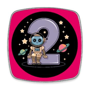 I'm 2 years second birthday astronaut - Square fridge magnet - white - Front