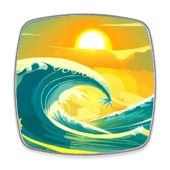 Sea Sun - Viereckiger Kühlschrankmagnet - Weiß - Vorne