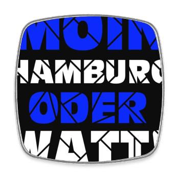 Hamburg , Moin or watt (25) - Square fridge magnet - white - Front
