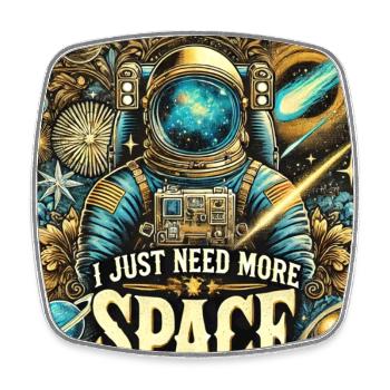 MORE SPACE - Viereckiger Kühlschrankmagnet - Weiß - Vorne