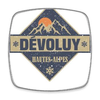 Devoluy Haute-Alpes - Viereckiger Kühlschrankmagnet - Weiß - Vorne