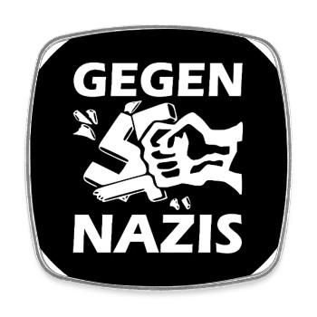 Gegen nazis - Viereckiger Kühlschrankmagnet - Weiß - Vorne