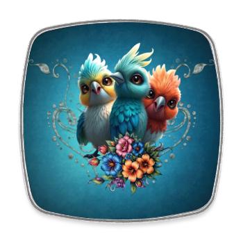 Le gang de l’oiseau heureux - Magnet carré - blanc - Devant