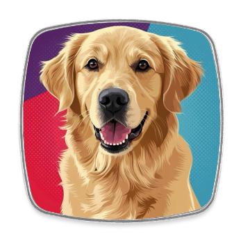 Dog - Golden Retriever - Viereckiger Kühlschrankmagnet - Weiß - Vorne