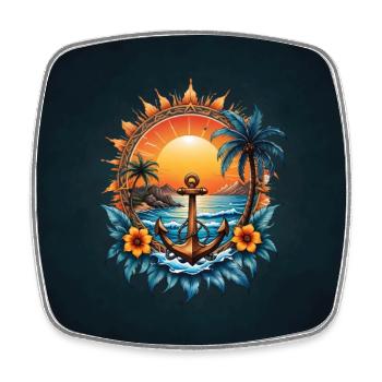 Holiday atmosphere: anchor in paradise. - Square fridge magnet - white - Front