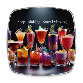 Cocktails mit Humorvollen Text - Viereckiger Kühlschrankmagnet - Weiß - Vorne