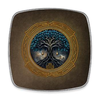 Celtic mysticism, the tree of life - Square fridge magnet - white - Front
