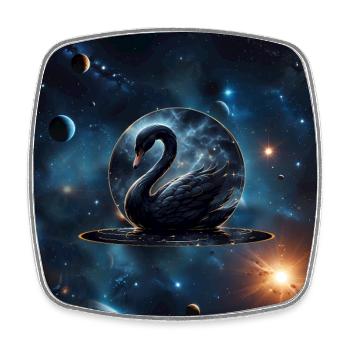 Grâce galactique : Le cygne noir. - Magnet carré - blanc - Devant