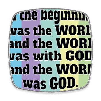 God is The Word - Square fridge magnet - white - Front