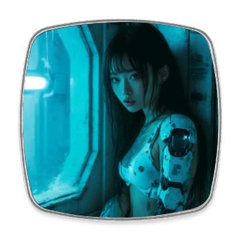 N-dless Nights: Deep in space - Square fridge magnet - white - Front
