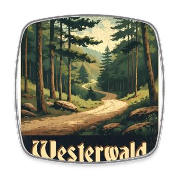Westerwald Waldweg - Viereckiger Kühlschrankmagnet - Weiß - Vorne