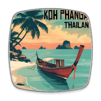 Koh Phangan, Thaïlande - Magnet carré - blanc - Devant