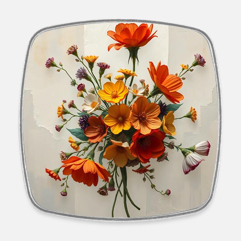 Bouquet - Square fridge magnet - white