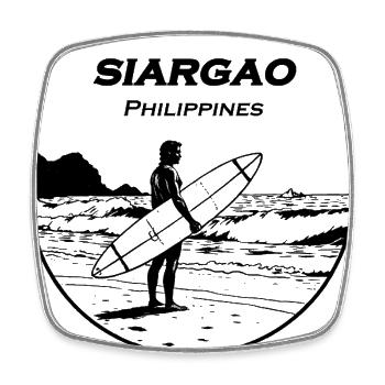Surfeur de Siargao - Magnet carré - blanc - Devant