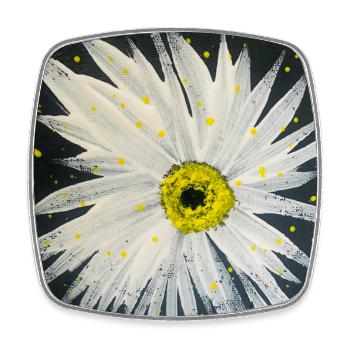 Edelweiss-black-white design - Square fridge magnet - white - Front