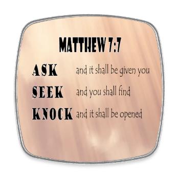 Matthew 7:7 - Square fridge magnet - white - Front