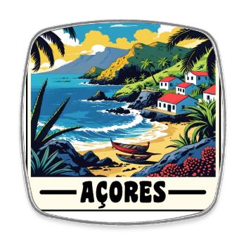 Acores - Viereckiger Kühlschrankmagnet - Weiß - Vorne